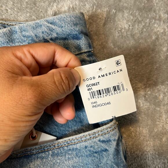 Good American Good Curve Skinny Crop Jeans Size 24 Plus Size Tummy Control New - Picture 8 of 9